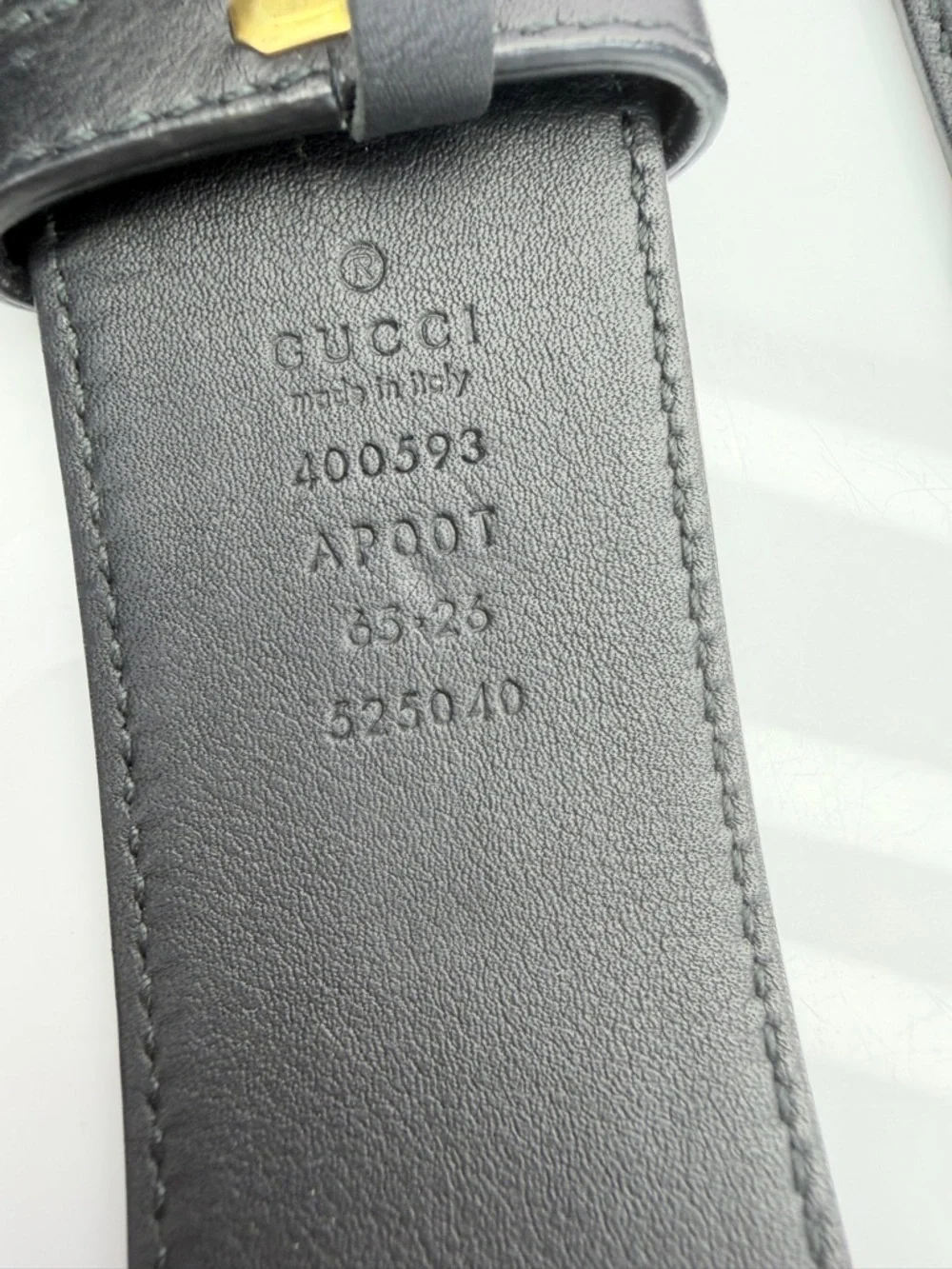 Gucci Black Leather Belt with Gold Double G Buckle